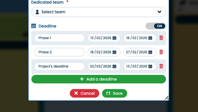 Gérez vos échéances, vos deadlines et les phases de vos projets dans Otilus.