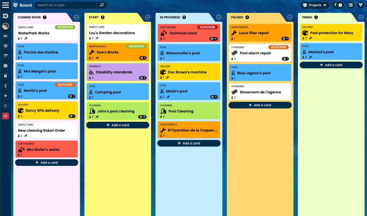 Otilus a repensé le fonctionnement du Kanban : une carte devient désormais un projet.
